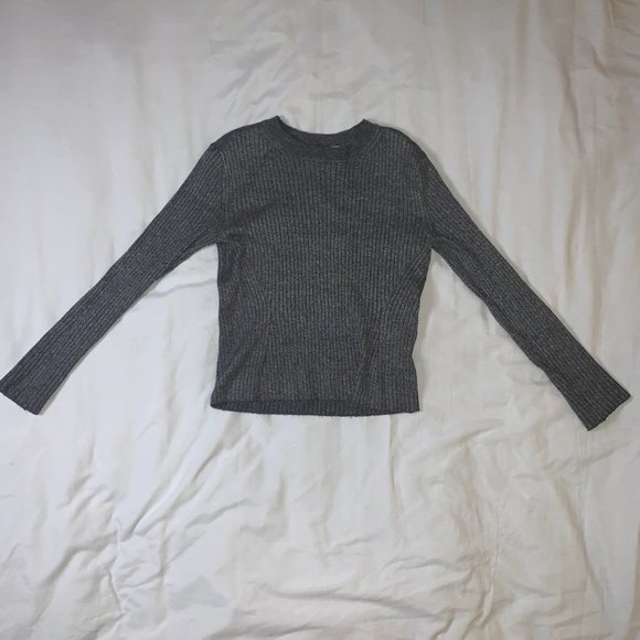 Gray Ribbed Knit Sweater - Picture 1 of 1